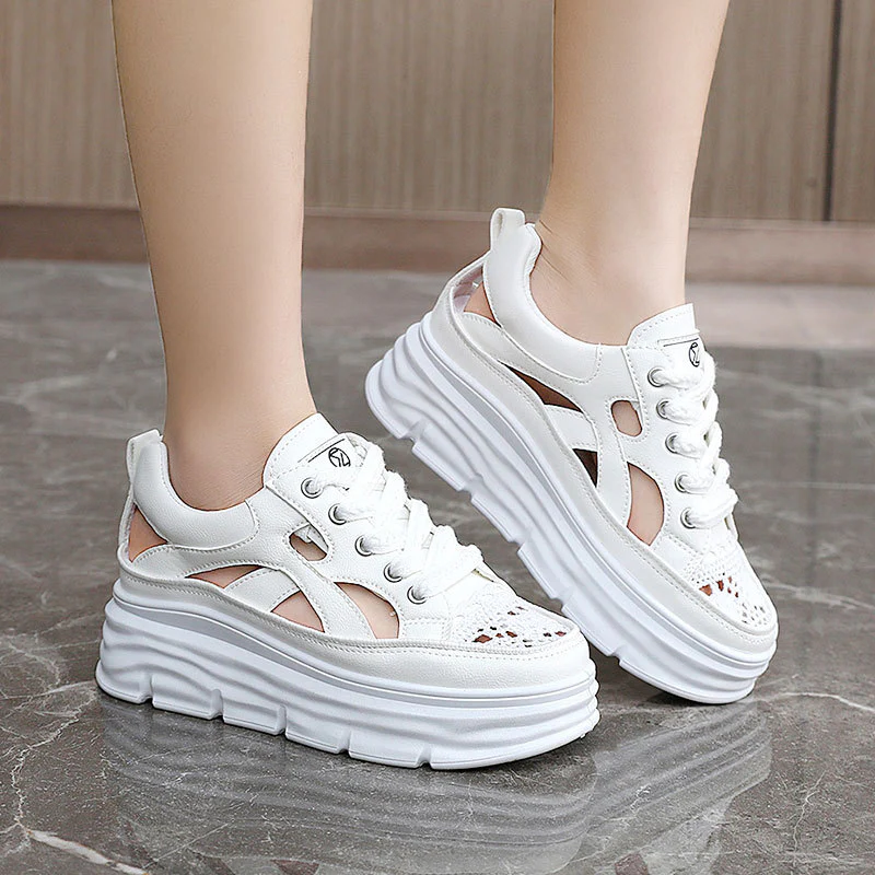 Damen Plateau-Sneaker mit atmungsaktivem Mesh-Obermaterial und modernem Design Heidi Mode - Image 4