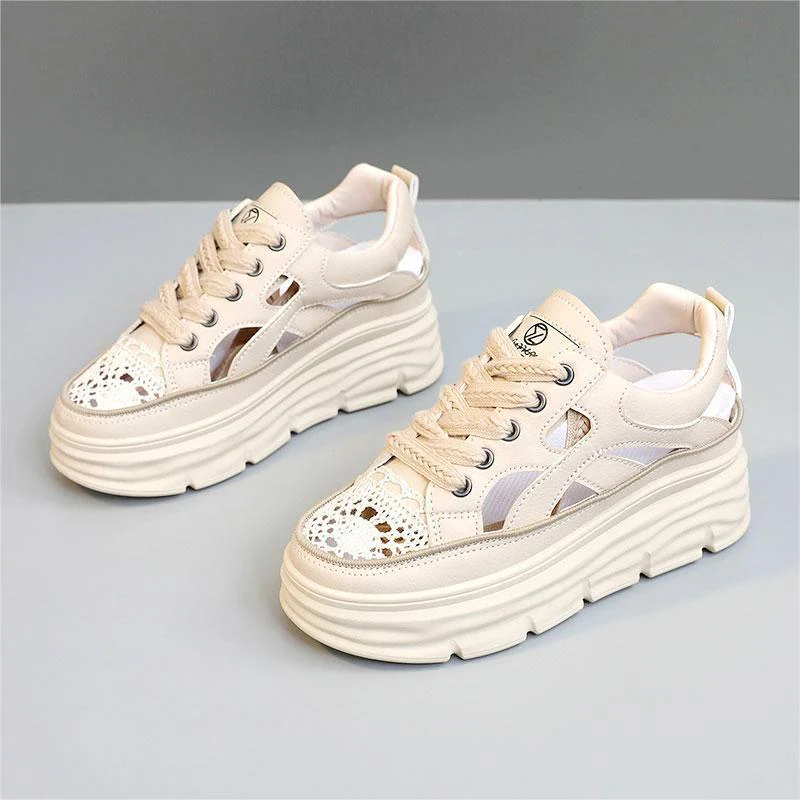 Damen Plateau-Sneaker mit atmungsaktivem Mesh-Obermaterial und modernem Design Heidi Mode - Image 7