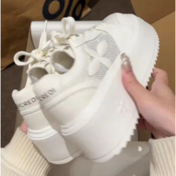 Damen Plateau-Sneaker mit atmungsaktivem Mesh-Obermaterial und modischem Design Heidi Mode