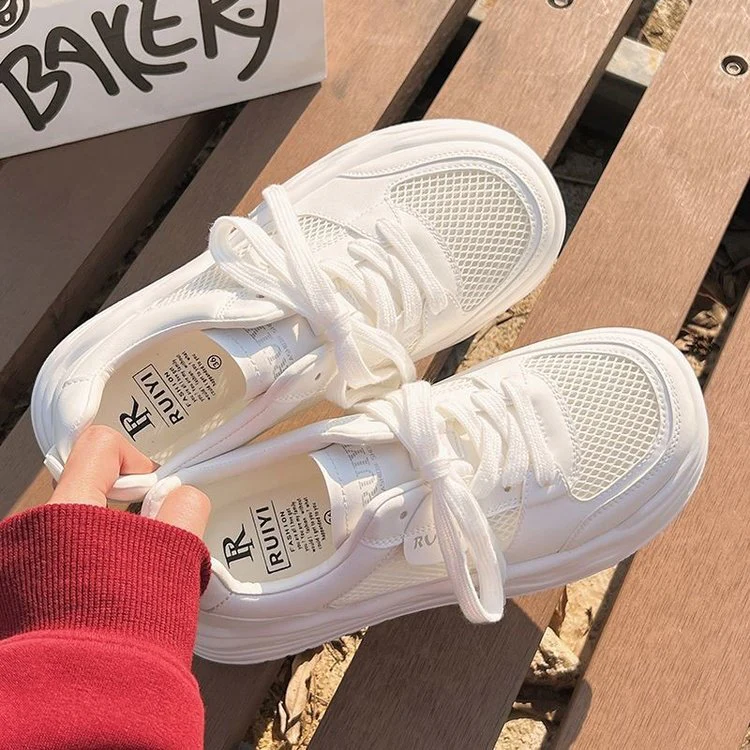 Damen Plateau-Sneaker mit atmungsaktivem Netzmaterial und innovativer Laufsohle Heidi Mode - Image 3
