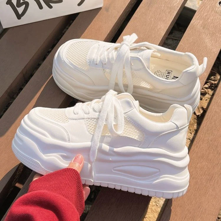 Damen Plateau-Sneaker mit atmungsaktivem Netzmaterial und innovativer Laufsohle Heidi Mode - Image 5