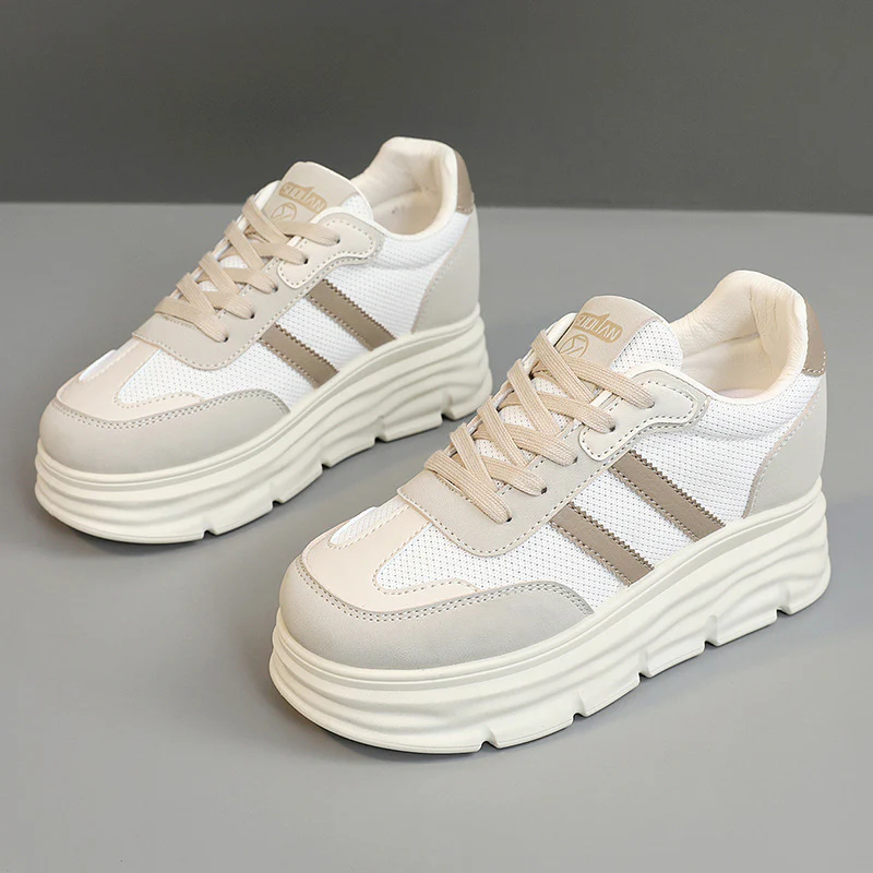 Damen Plateau Sneakers mit atmungsaktivem Mesh-Obermaterial und dämpfender Sohle Heidi Mode - Image 7