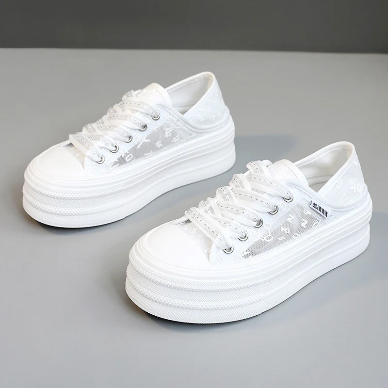 Damen Plateau Sneakers mit atmungsaktiver Mesh-Oberfläche und rutschfester Sohle Heidi Mode - Image 6