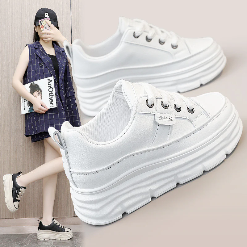 Damen Plateau Sneakers mit komfortabler Dämpfung und stylischer Schnürung Heidi Mode