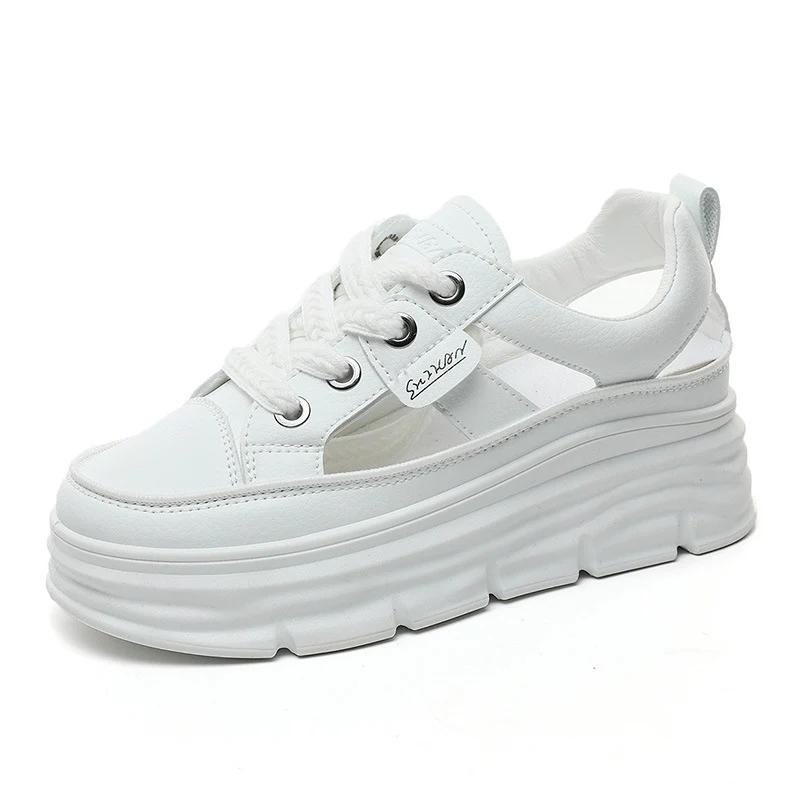 Damen Plateau Sneakers mit modischem Akzent und rutschfester Sohle Heidi Mode - Image 5
