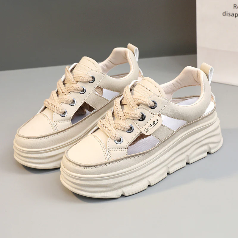 Damen Plateau Sneakers mit modischem Akzent und rutschfester Sohle Heidi Mode - Image 6