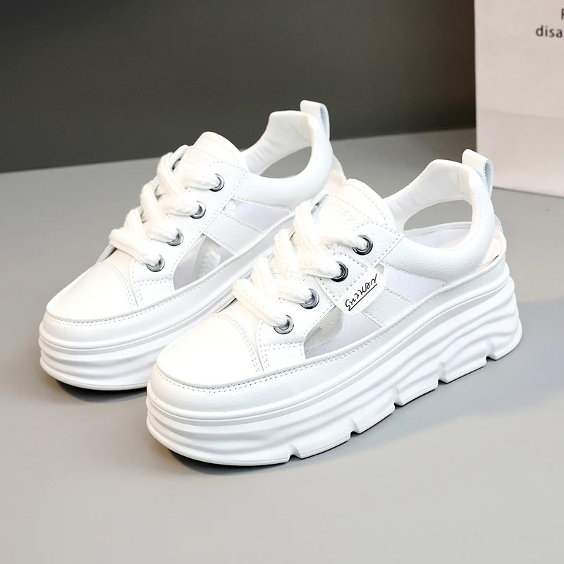 Damen Plateau Sneakers mit modischem Akzent und rutschfester Sohle Heidi Mode - Image 7