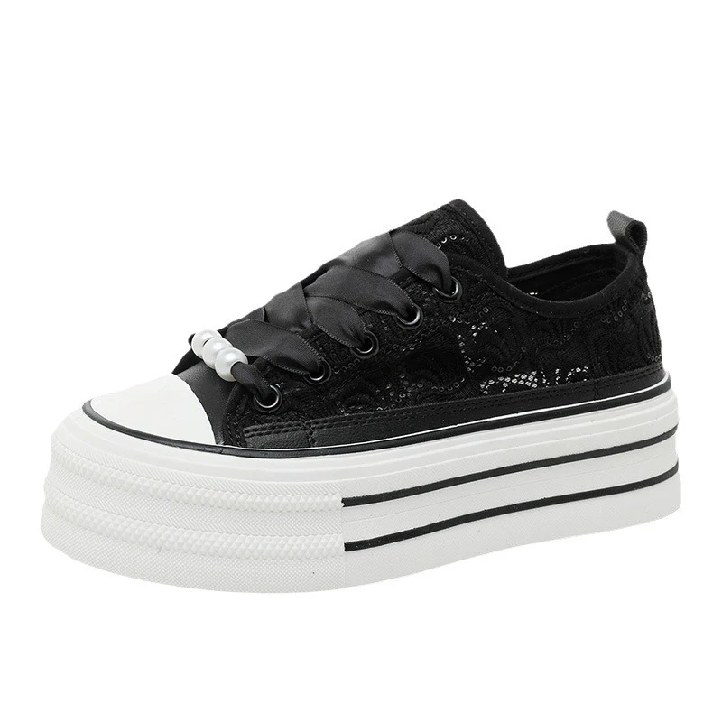 Damen Plateausneaker mit elegantem Spitzen-Design und modischen Akzenten Heidi Mode - Image 5