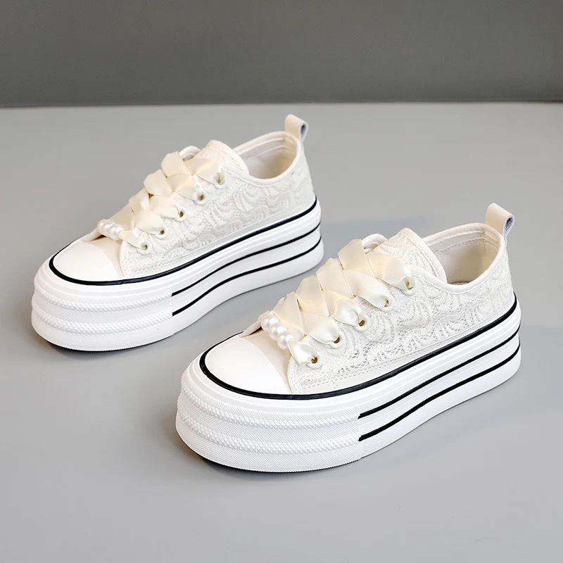 Damen Plateausneaker mit elegantem Spitzen-Design und modischen Akzenten Heidi Mode - Image 6