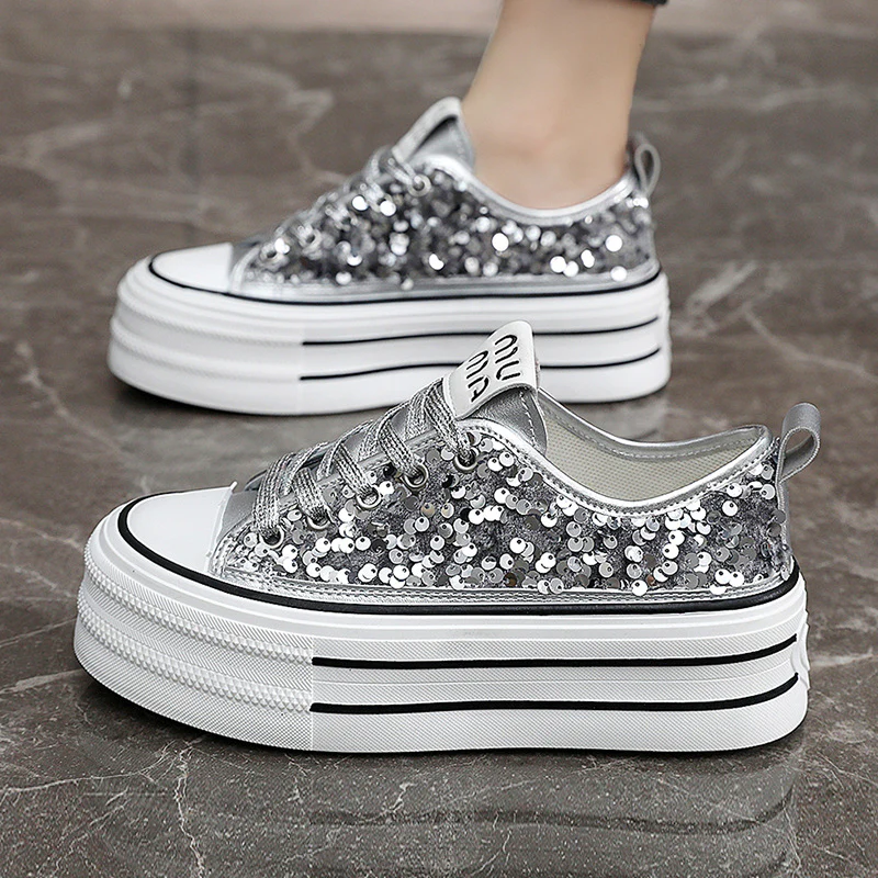 Damen Plateausneaker mit glamourösen Paillettenakzenten Heidi Mode - Image 3