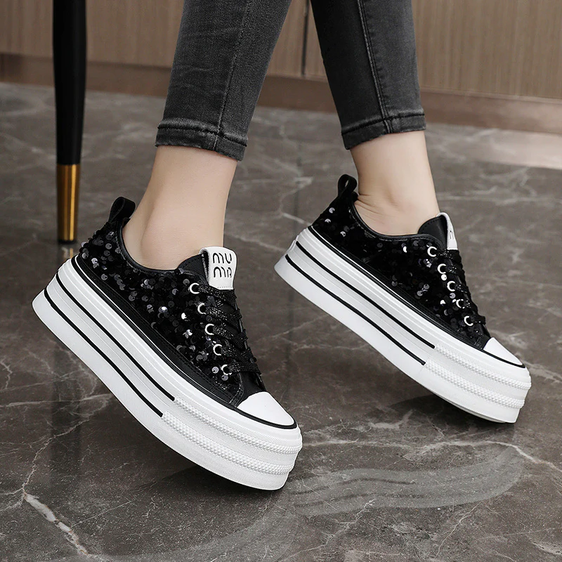 Damen Plateausneaker mit glamourösen Paillettenakzenten Heidi Mode - Image 4