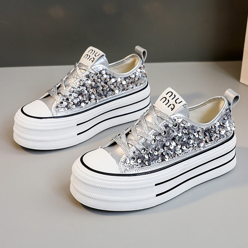 Damen Plateausneaker mit glamourösen Paillettenakzenten Heidi Mode - Image 7