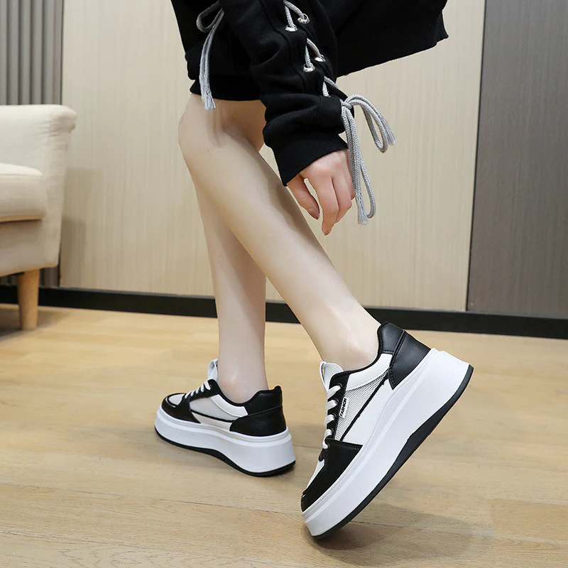 Damen Platform-Sneaker mit atmungsaktiver Mesh-Oberfläche und modischer Sohle Heidi Mode - Image 3