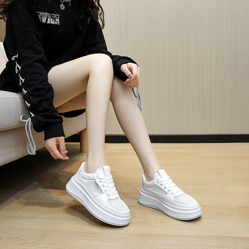 Damen Platform-Sneaker mit atmungsaktiver Mesh-Oberfläche und modischer Sohle Heidi Mode - Image 4