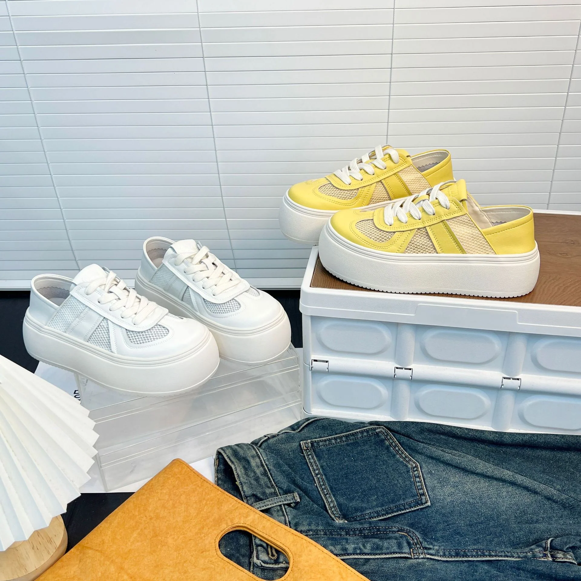 Damen Platform Sneakers mit atmungsaktiver Netzstruktur und komfortabler Sohle Heidi Mode - Image 3