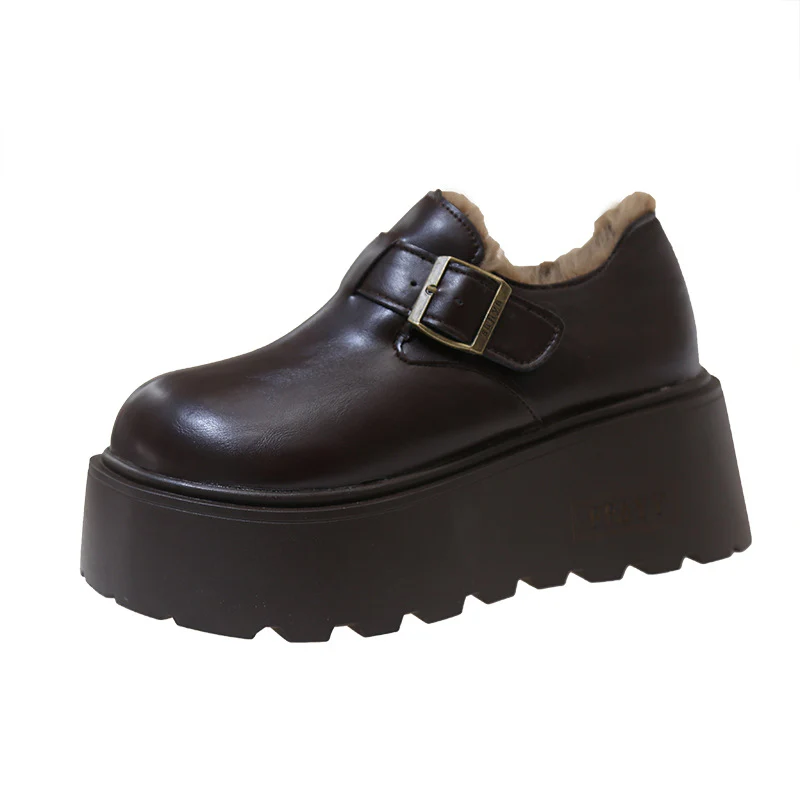 Damen Plattform Clogs mit luxuriösem Kunstfell-Innenfutter und stylischem Riemen Heidi Mode - Image 5
