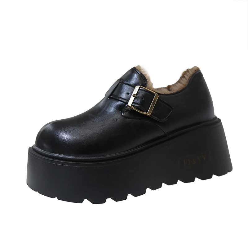Damen Plattform Clogs mit luxuriösem Kunstfell-Innenfutter und stylischem Riemen Heidi Mode - Image 6