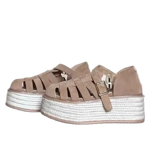 Damen Plattform-Sandalen mit geflochtenem Riemendetail und bequemer Sohle Heidi Mode - Image 5