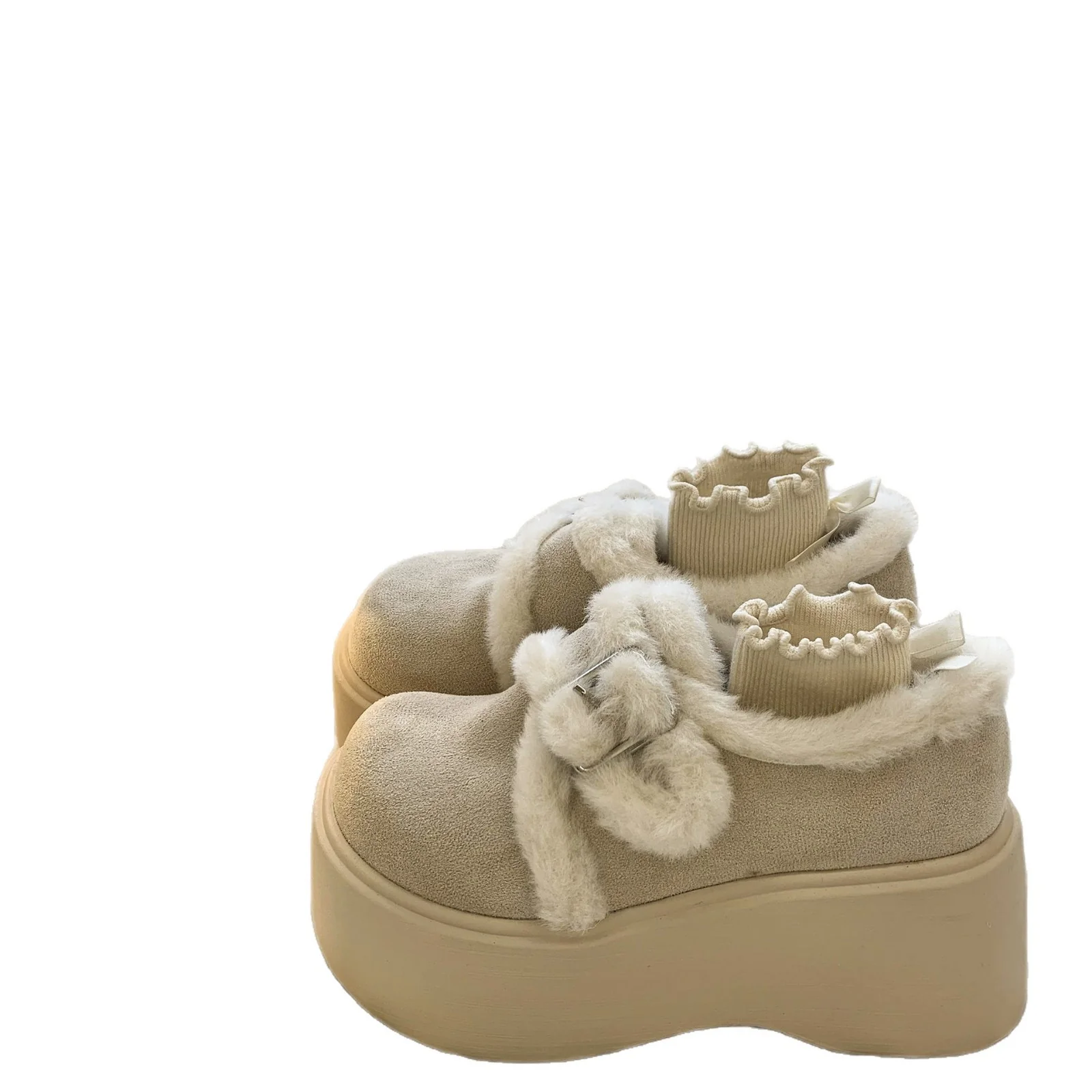 Damen Plattform-Schuhe mit kuscheligem Innenfutter und modischem Schnallen-Design Heidi Mode - Image 5
