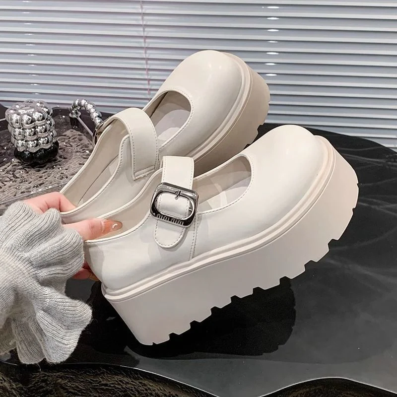 Damen Plattform-Schuhe mit Riemen und modischer Schnalle Heidi Mode - Image 2