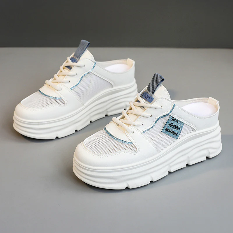 Damen Plattform Sneaker mit atmungsaktivem Mesh-Obermaterial und geräumiger Sohle Heidi Mode - Image 6