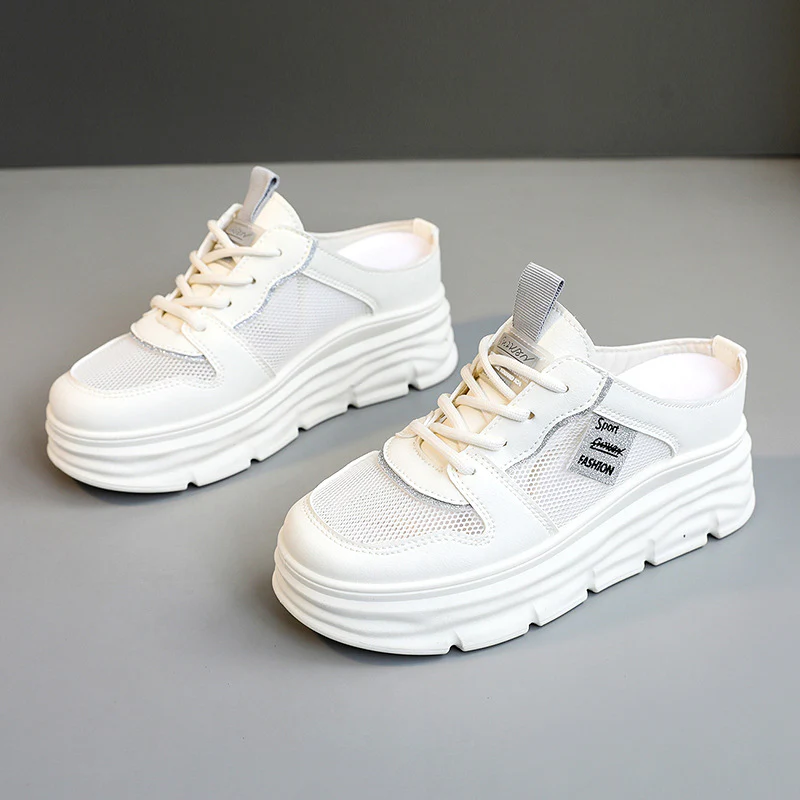 Damen Plattform Sneaker mit atmungsaktivem Mesh-Obermaterial und geräumiger Sohle Heidi Mode - Image 7