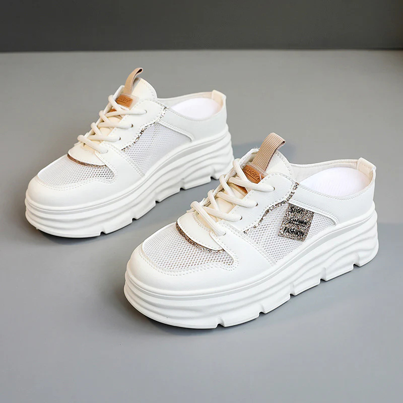 Damen Plattform Sneaker mit atmungsaktivem Mesh-Obermaterial und geräumiger Sohle Heidi Mode - Image 8