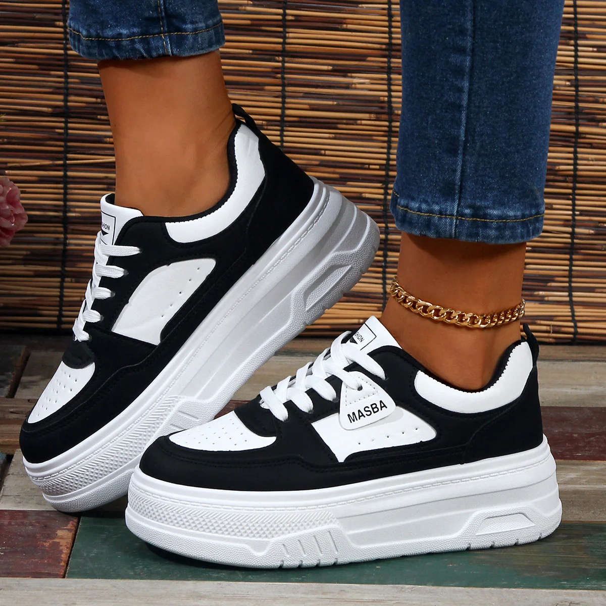 Damen Plattform-Sneaker mit modischem Design und dämpfender Sohle Heidi Mode - Image 3