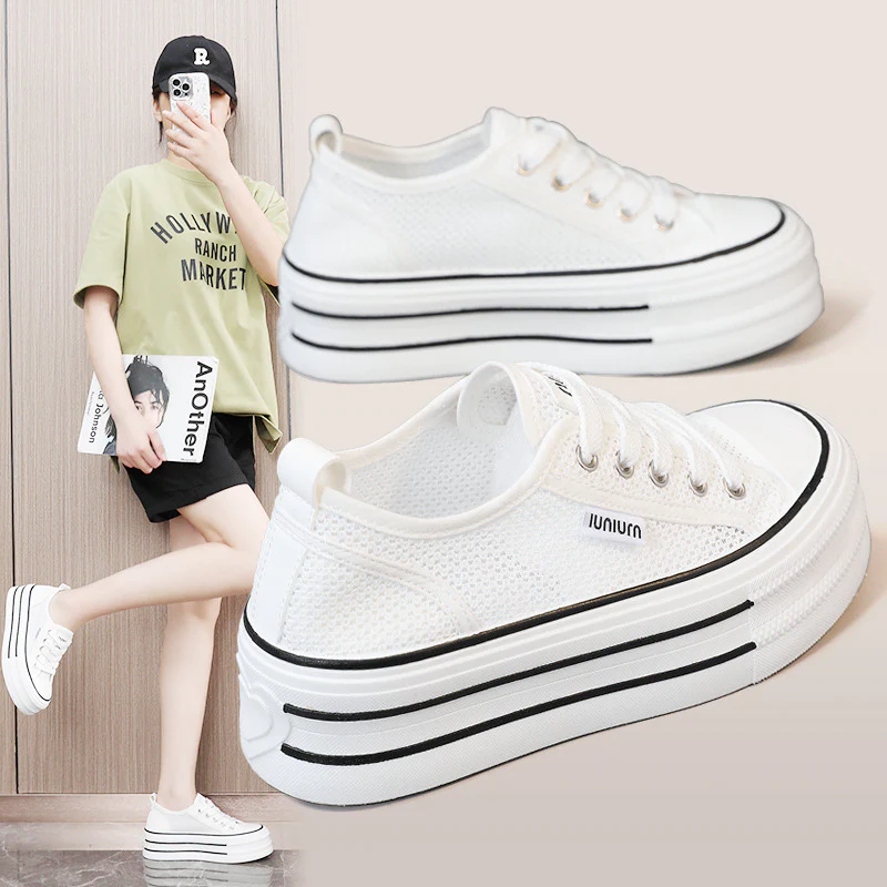 Damen Plattform Sneakers aus atmungsaktivem Mesh mit modischem Design Heidi Mode - Image 2
