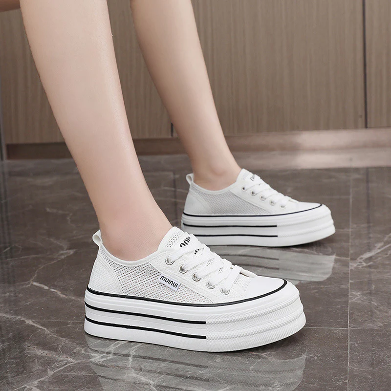 Damen Plattform Sneakers aus atmungsaktivem Mesh mit modischem Design Heidi Mode - Image 4