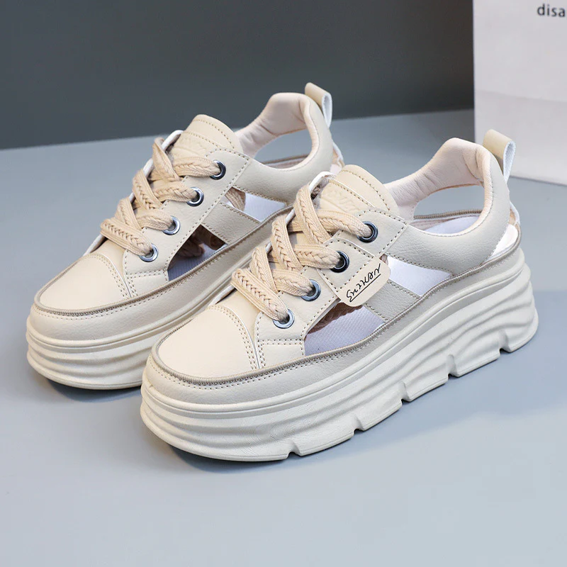 Damen Plattform Sneakers mit atmungsaktiver Mesh-Oberfläche und trendiger Dämpfung Heidi Mode - Image 7