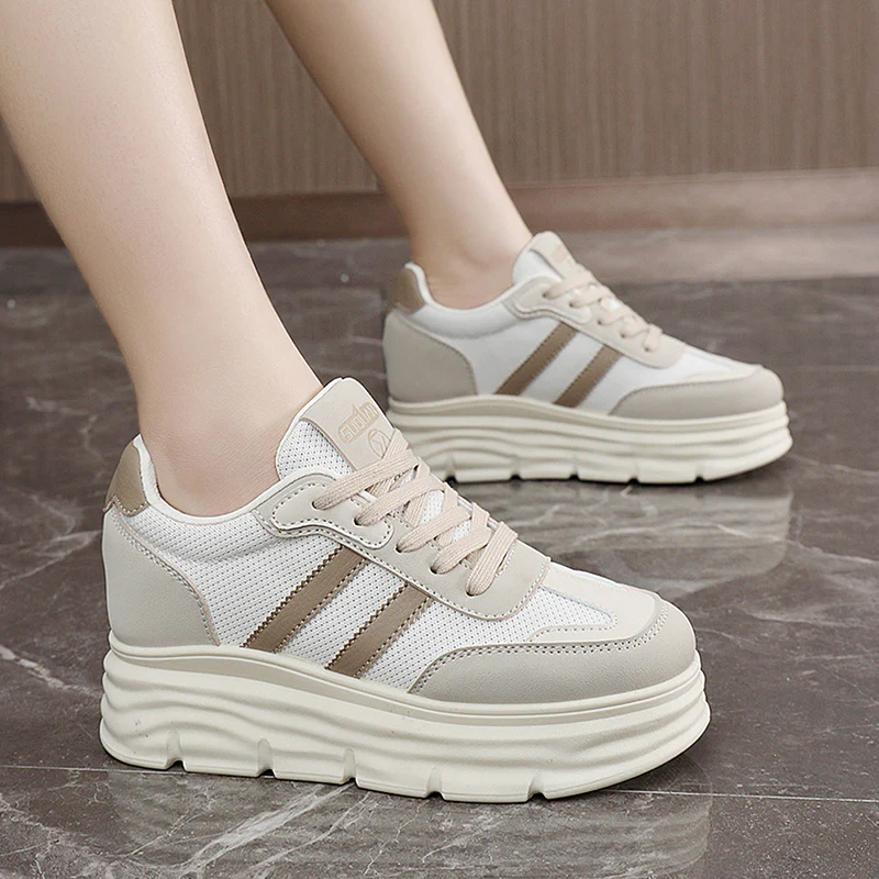 Damen Plattform Sneakers mit atmungsaktiver Obermaterialstruktur und modischem Design Heidi Mode - Image 4