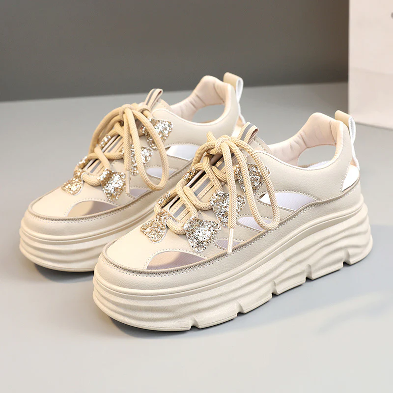 Damen Plattform Sneakers mit glitzernden Akzenten und innovativer Dämpfung Heidi Mode - Image 7
