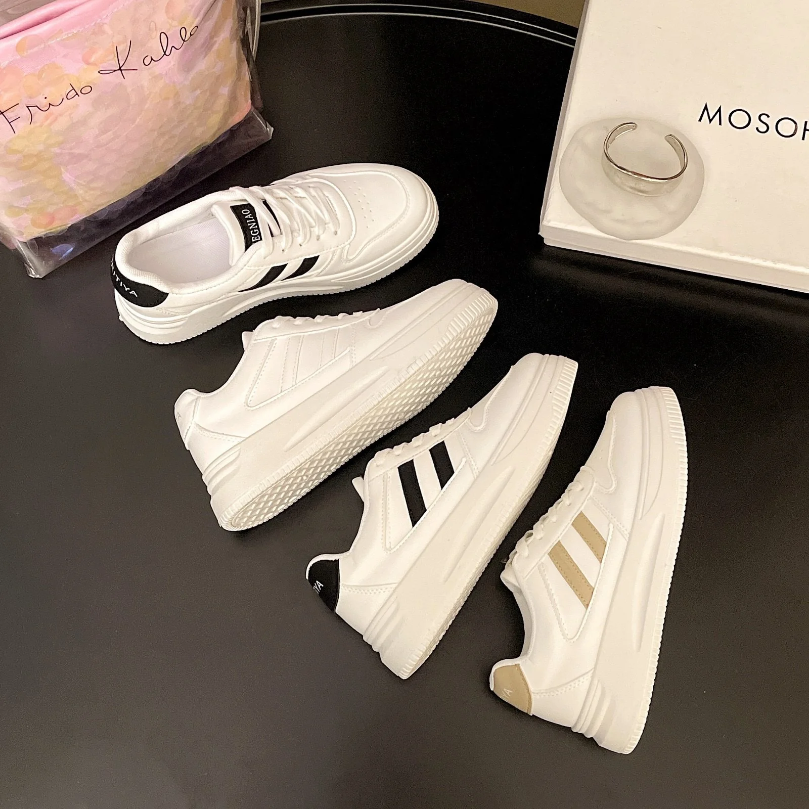 Damen Plattform Sneakers mit langlebiger Lederoberfläche und atmungsaktiver Dämpfung Heidi Mode - Image 4