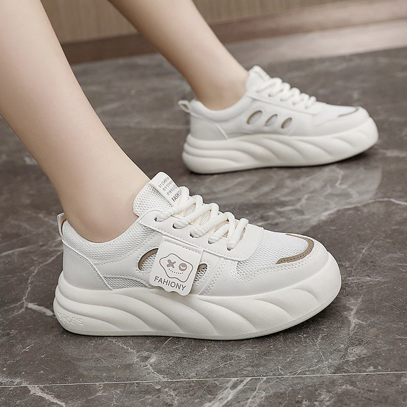 Damen Plattform Sneakers mit modischem Mesh-Obermaterial und dämpfender Sohle Heidi Mode - Image 4