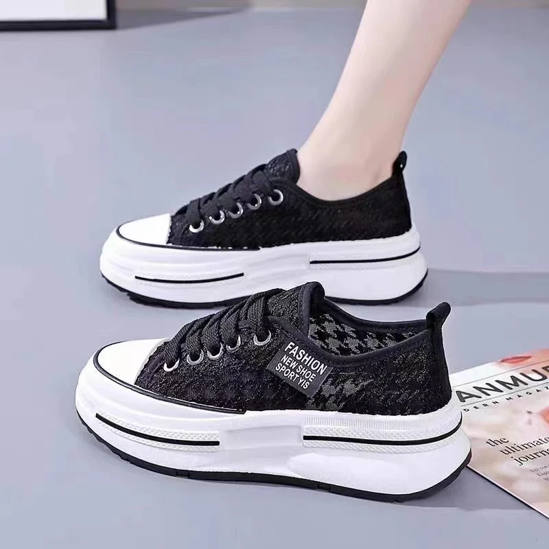 Damen Plattform Sneakers mit modischer Textil-Oberfläche und bequemer Dämpfung Heidi Mode - Image 6