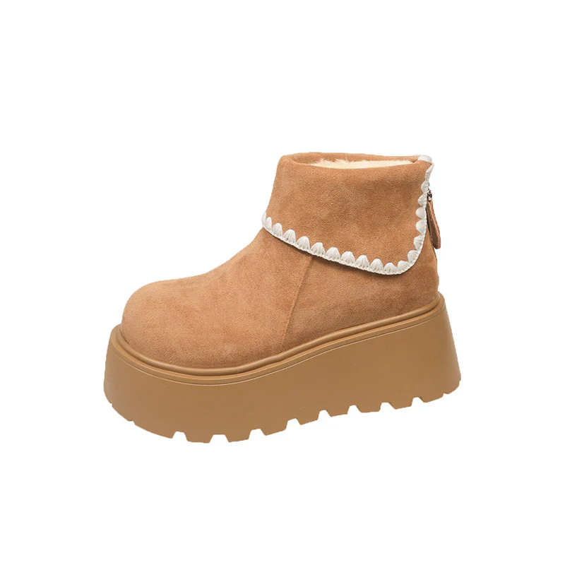 Damen Plattformstiefel mit warmem Innenfutter und dekorativem Abschlusssaum Heidi Mode - Image 10