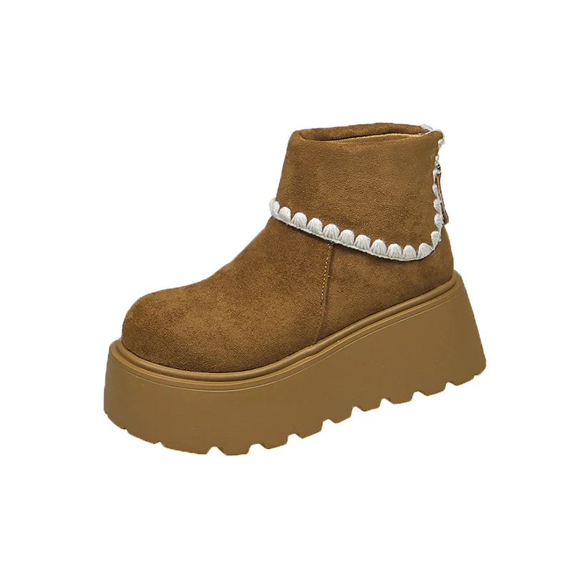 Damen Plattformstiefel mit warmem Innenfutter und dekorativem Abschlusssaum Heidi Mode - Image 7