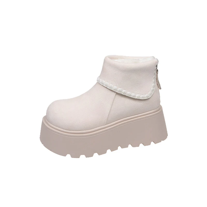Damen Plattformstiefel mit warmem Innenfutter und dekorativem Abschlusssaum Heidi Mode - Image 9