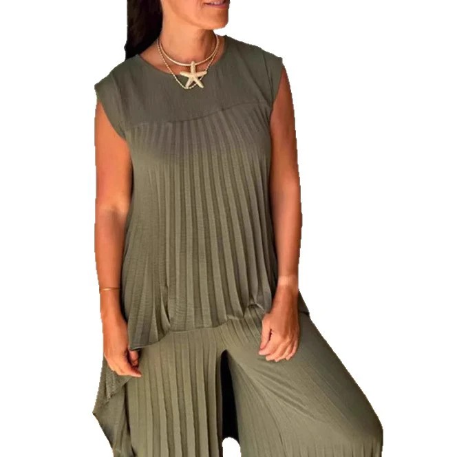 Damen Plissee Maxikleid mit elegantem Schnitt und fließender Silhouette Heidi-Mode - Image 7