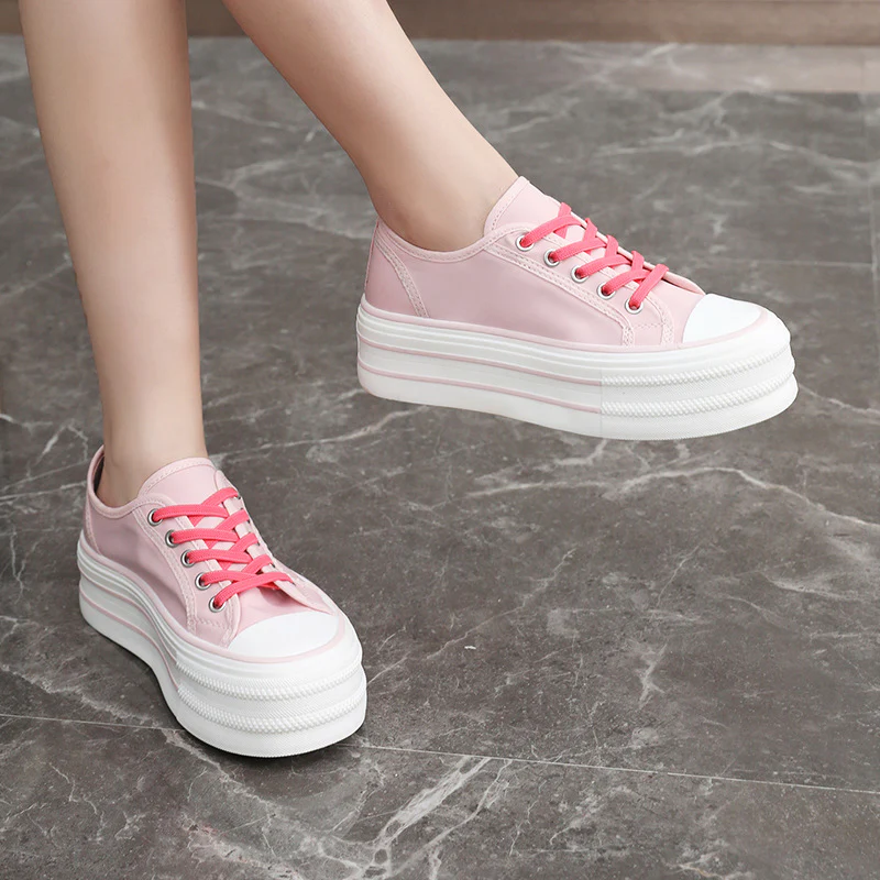 Damen Plüsch Plateau Sneakers mit atmungsaktivem Obermaterial Heidi Mode - Image 3