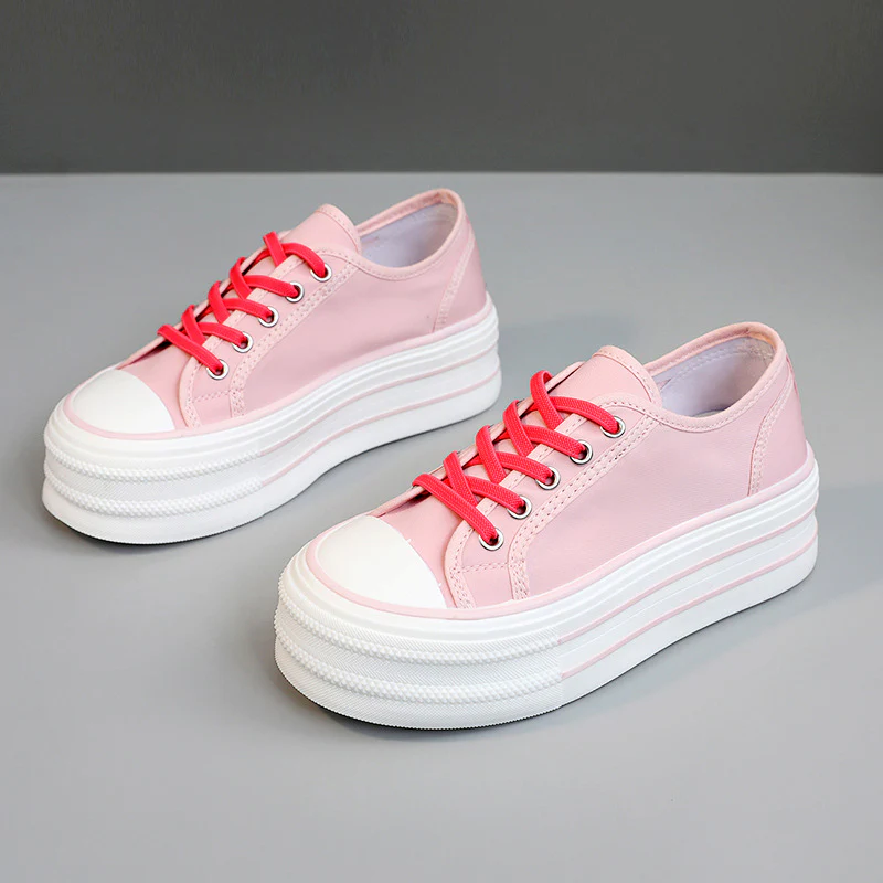 Damen Plüsch Plateau Sneakers mit atmungsaktivem Obermaterial Heidi Mode - Image 8