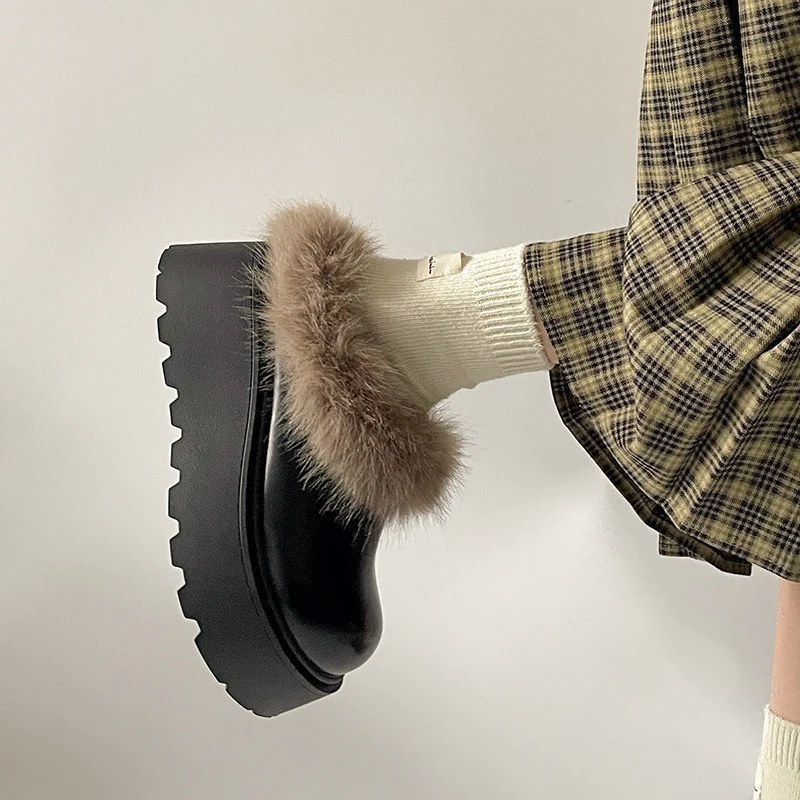 Damen Plüschgefütterte Plateau-Schuhe mit rutschfester Sohle Heidi Mode - Image 3