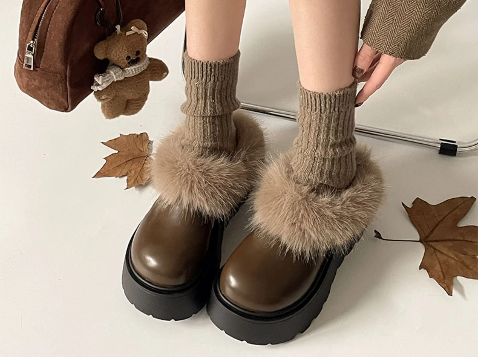 Damen Plüschgefütterte Plateau-Schuhe mit rutschfester Sohle Heidi Mode - Image 7