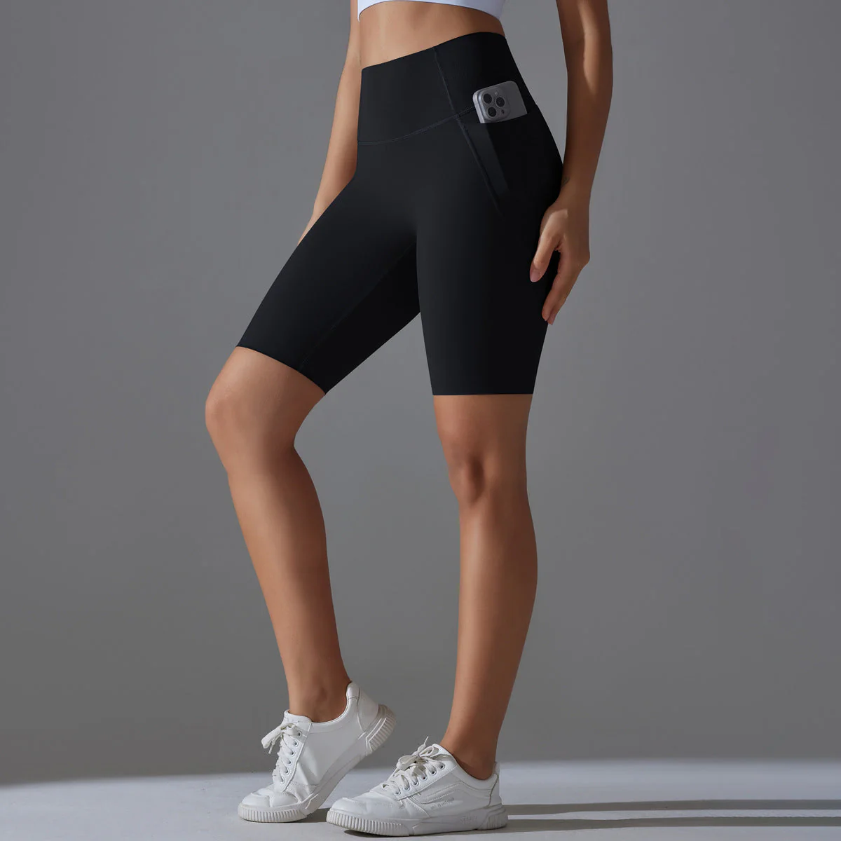 Damen Rad-Shorts mit Hohem Bund und Praktischen Seitentaschen Heidi-Mode - Image 10