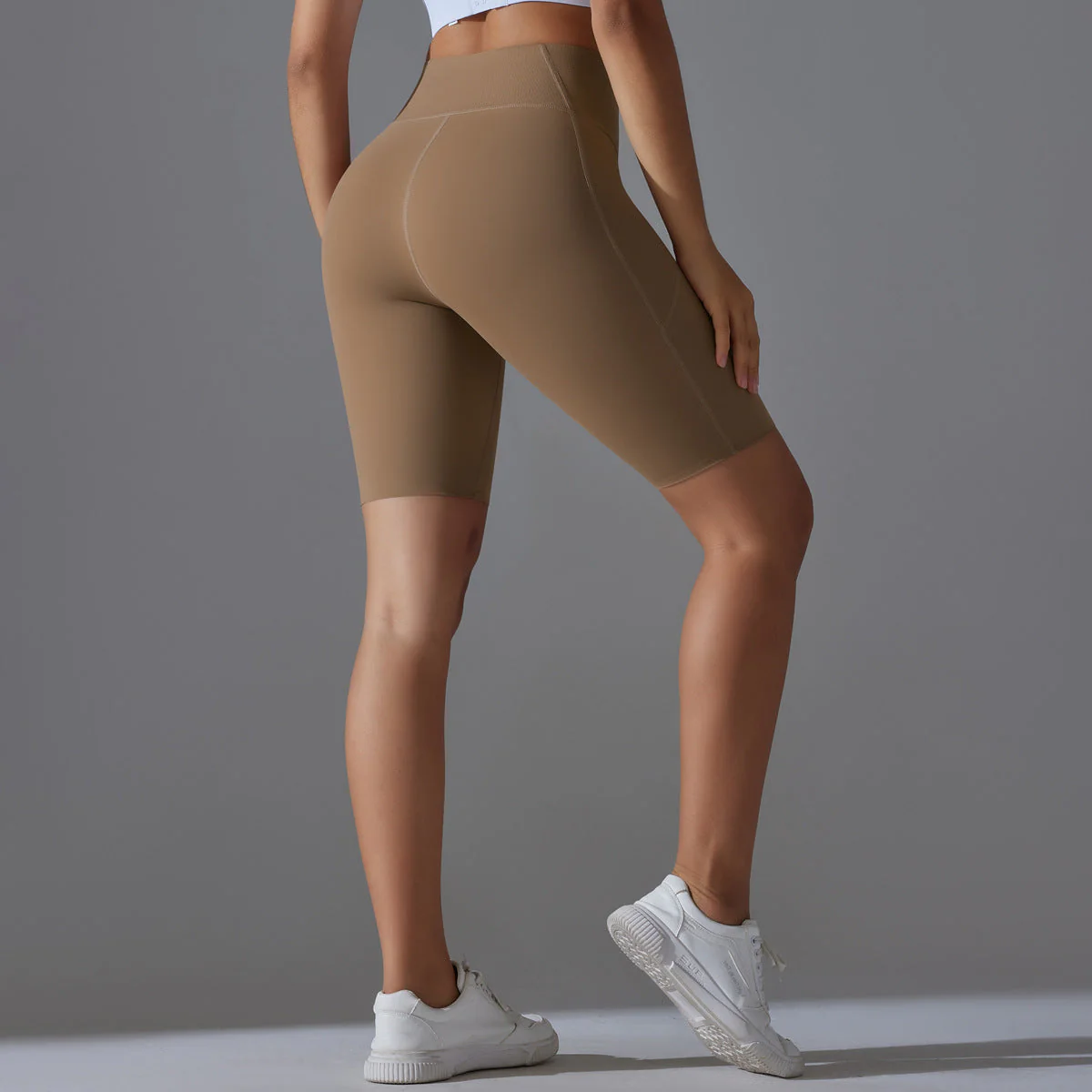 Damen Rad-Shorts mit Hohem Bund und Praktischen Seitentaschen Heidi-Mode - Image 3