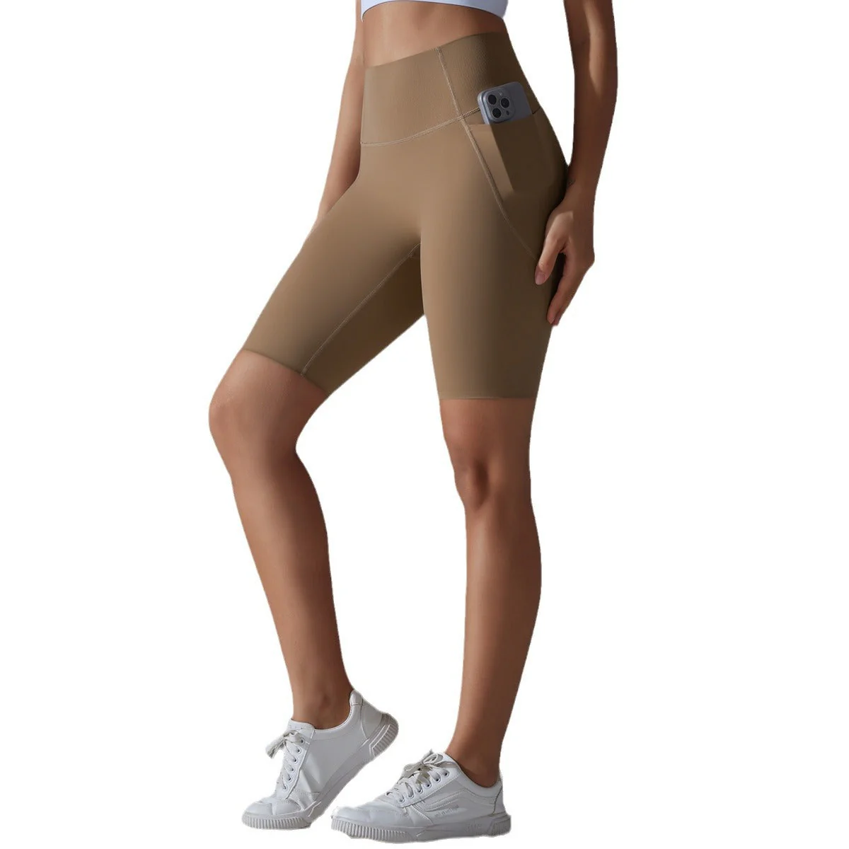 Damen Rad-Shorts mit Hohem Bund und Praktischen Seitentaschen Heidi-Mode - Image 5