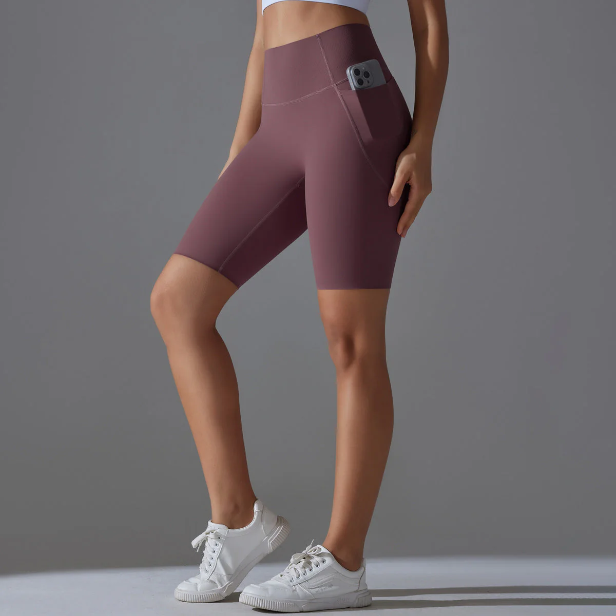 Damen Rad-Shorts mit Hohem Bund und Praktischen Seitentaschen Heidi-Mode - Image 7