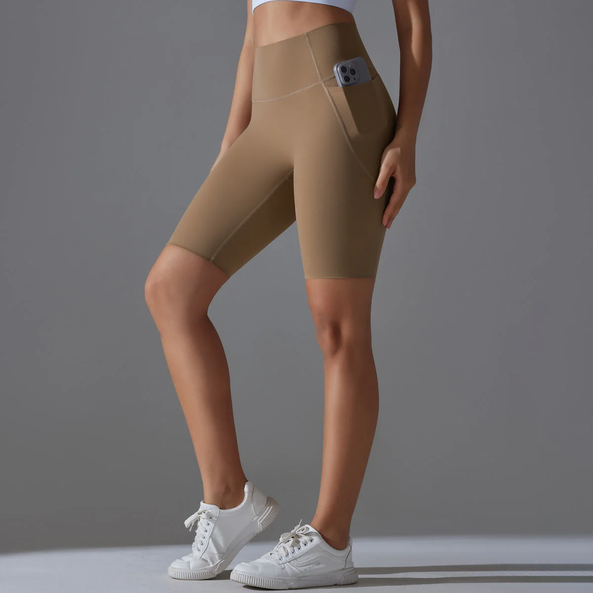 Damen Rad-Shorts mit Hohem Bund und Praktischen Seitentaschen Heidi-Mode - Image 8