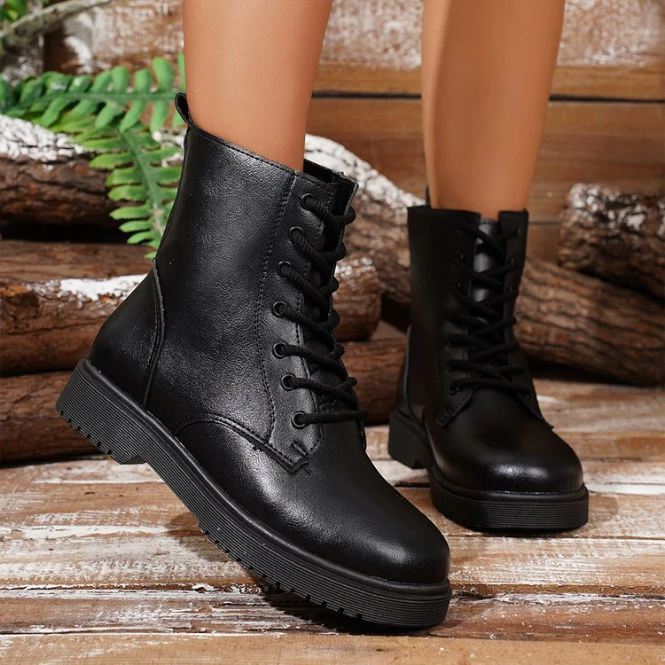 Damen robuste Schnürstiefel mit modischem Design und rutschfester Profilsohle Heidi Mode - Image 2
